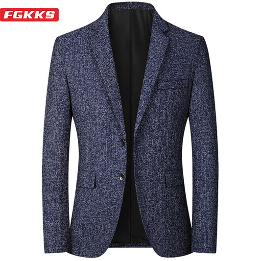 FGKKS 2023 Spring Autumn Blazers Men Fashion Slim Casual Business Handsome Suits Brand Men's Blazers Tops