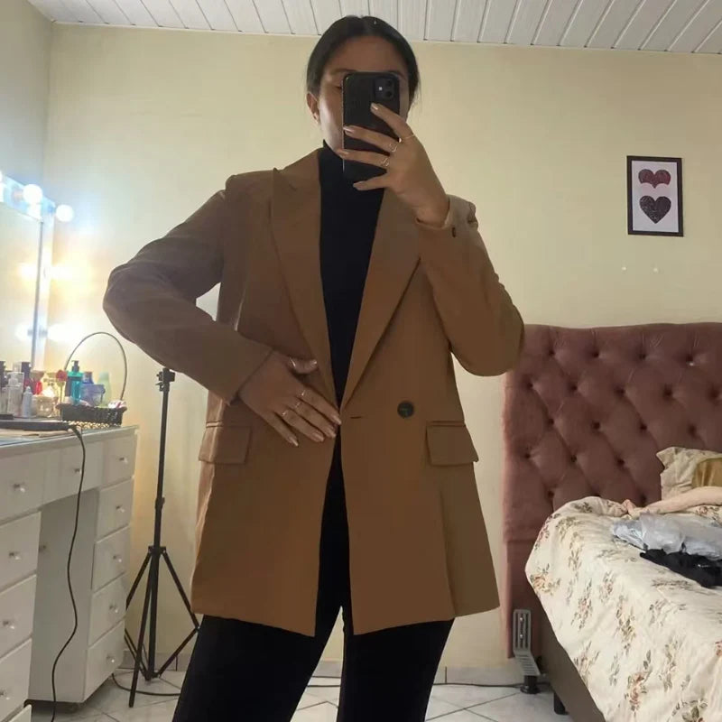 Blazer Woman Black Beige Khaki Blue Green Gray Women coat Fashion Office Wear Women's Blazers Jacket Outerwears 2024