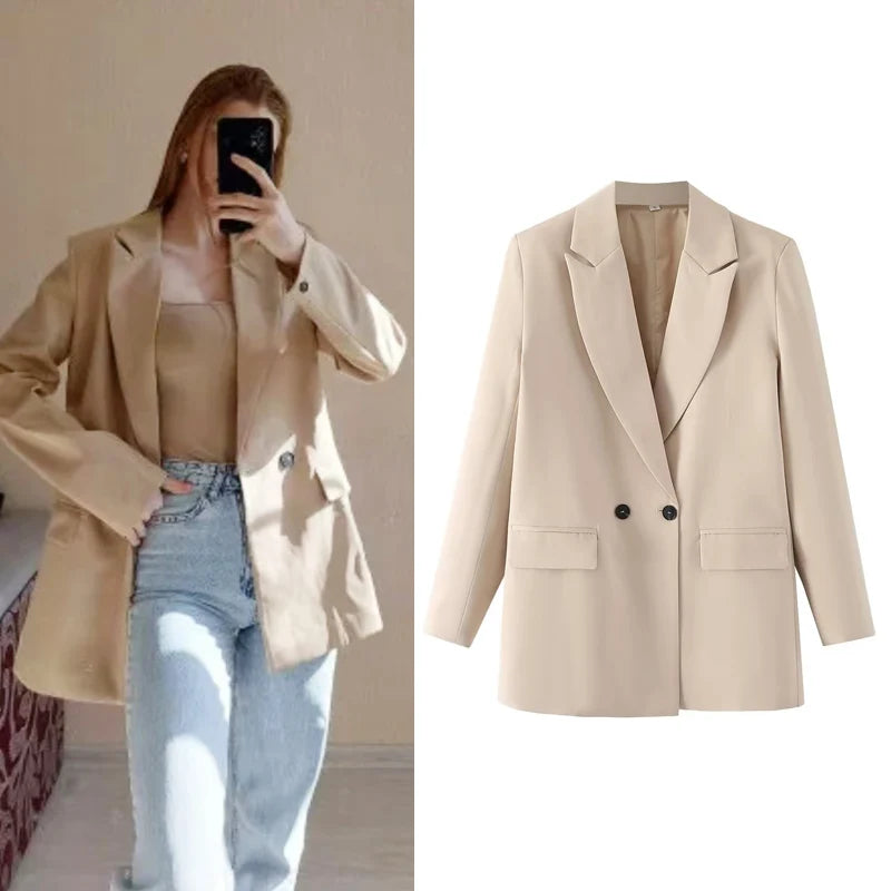 Blazer Woman Black Beige Khaki Blue Green Gray Women coat Fashion Office Wear Women's Blazers Jacket Outerwears 2024